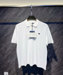 Áo Polo Piqué mới của Prada màu trắng
