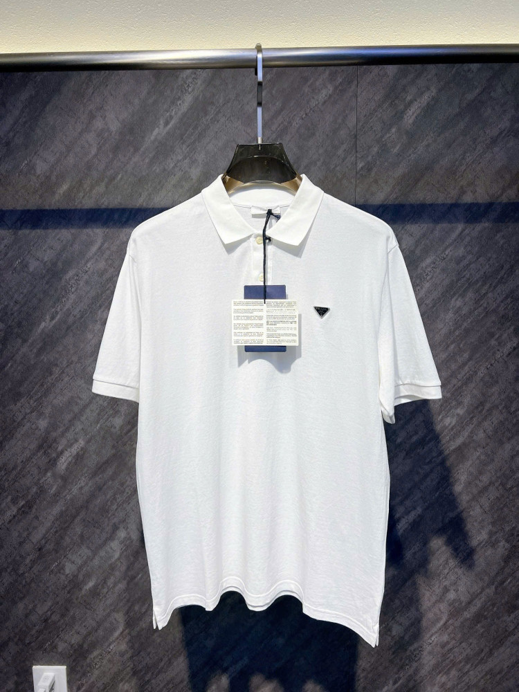 Áo Polo Piqué mới của Prada màu trắng