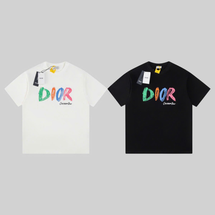 Áo thun ngắn tay in chữ nhiều màu sắc mới của DIOR Xuân/Hè 25SS!